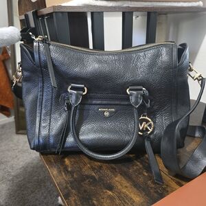 Michael Kors Black Satchel with Gold Accents
